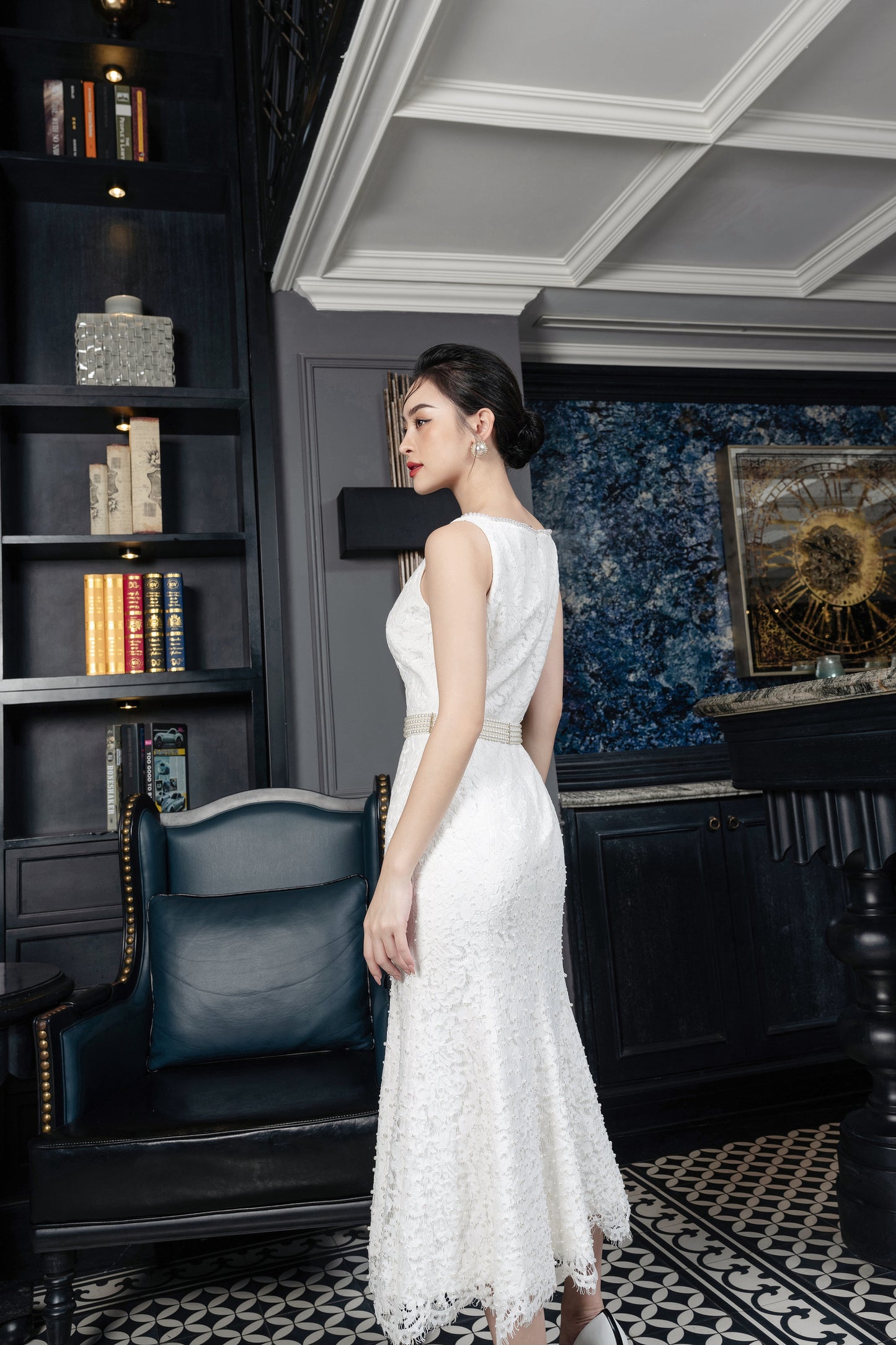 White Lace Midi Dress