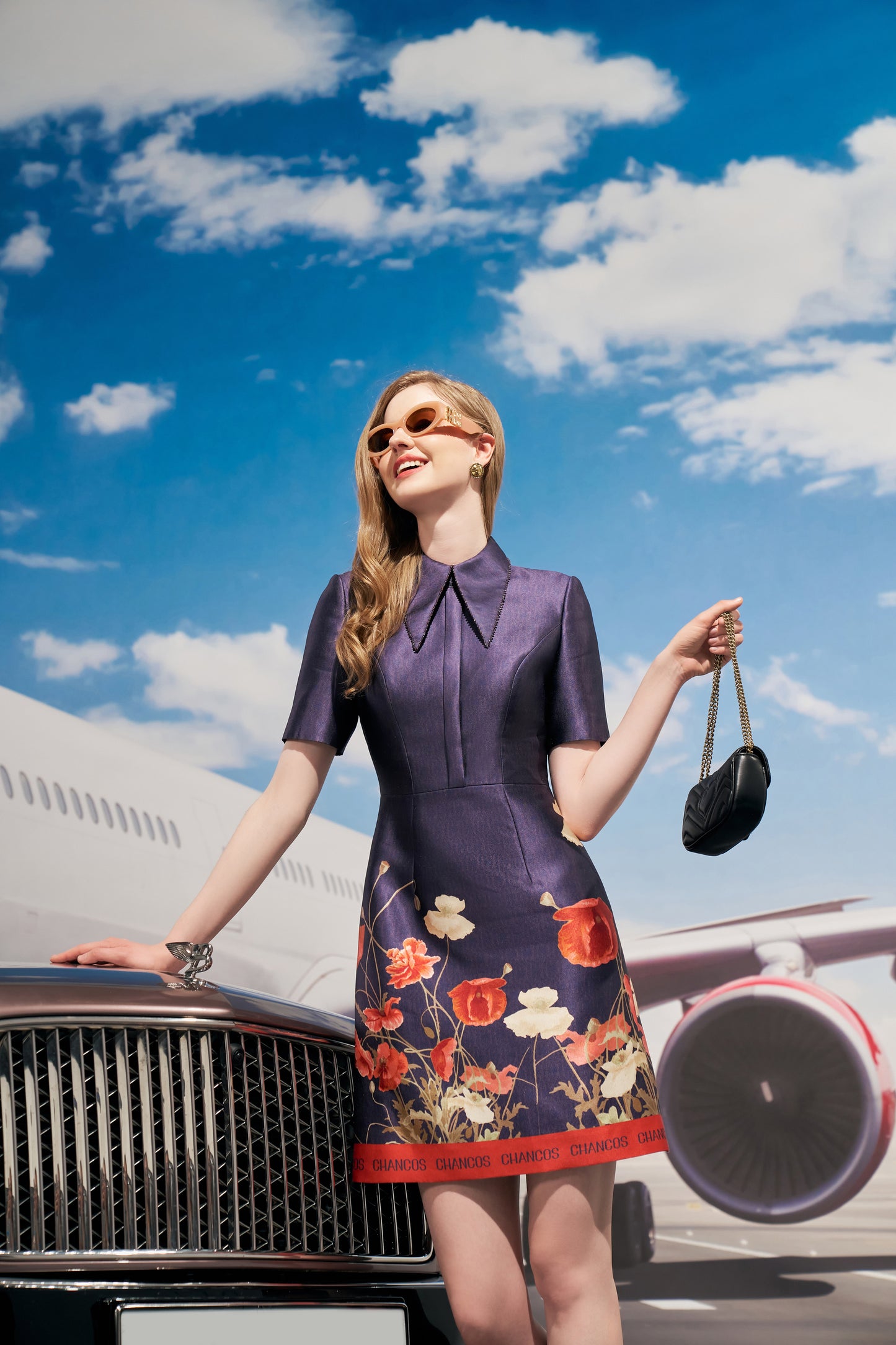 Silk Shirt Dress with Floral Hem for Chic Occasions
