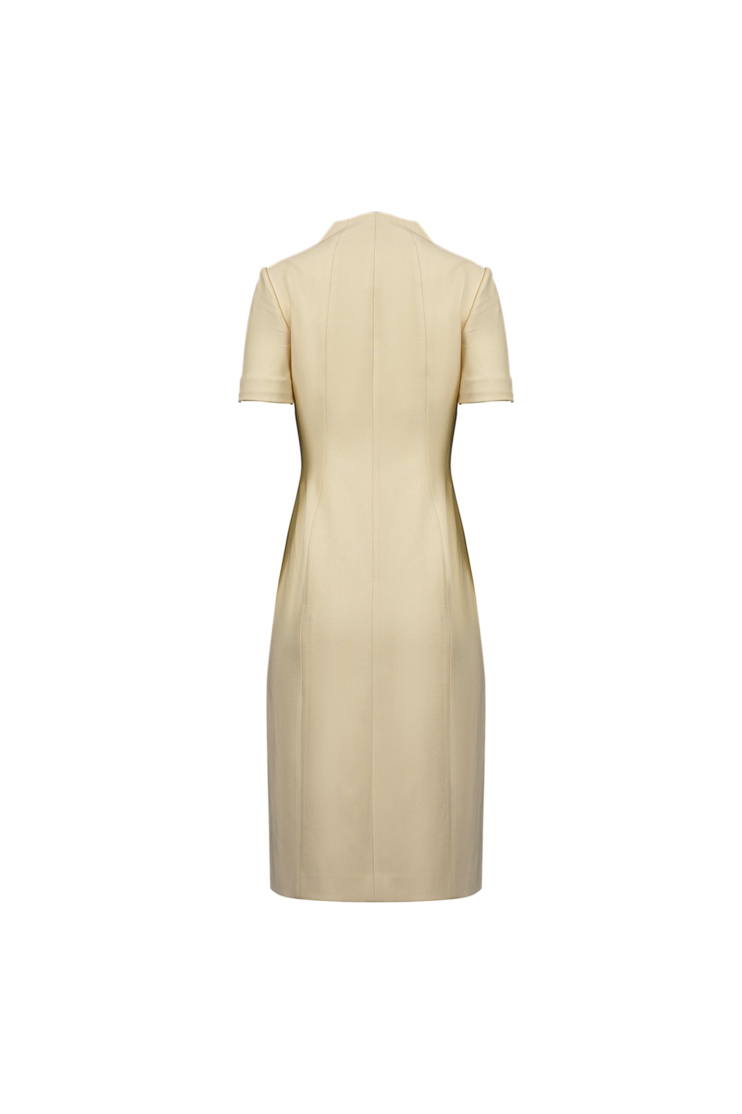 Tweed Midi Dress with Pleated Collar