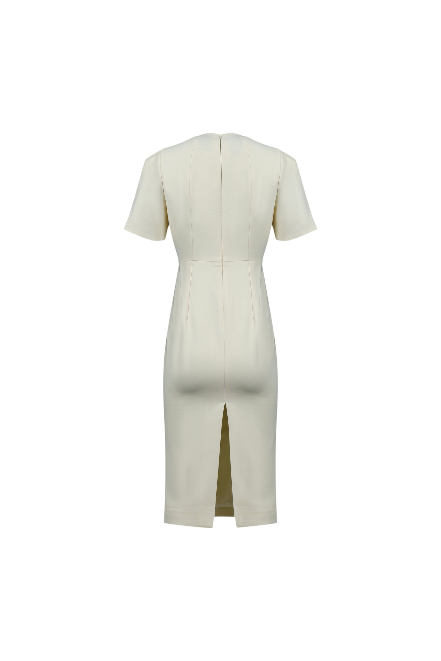 Le SoLeil Embroidered Gabardine Midi Dress with Cape SLeeves