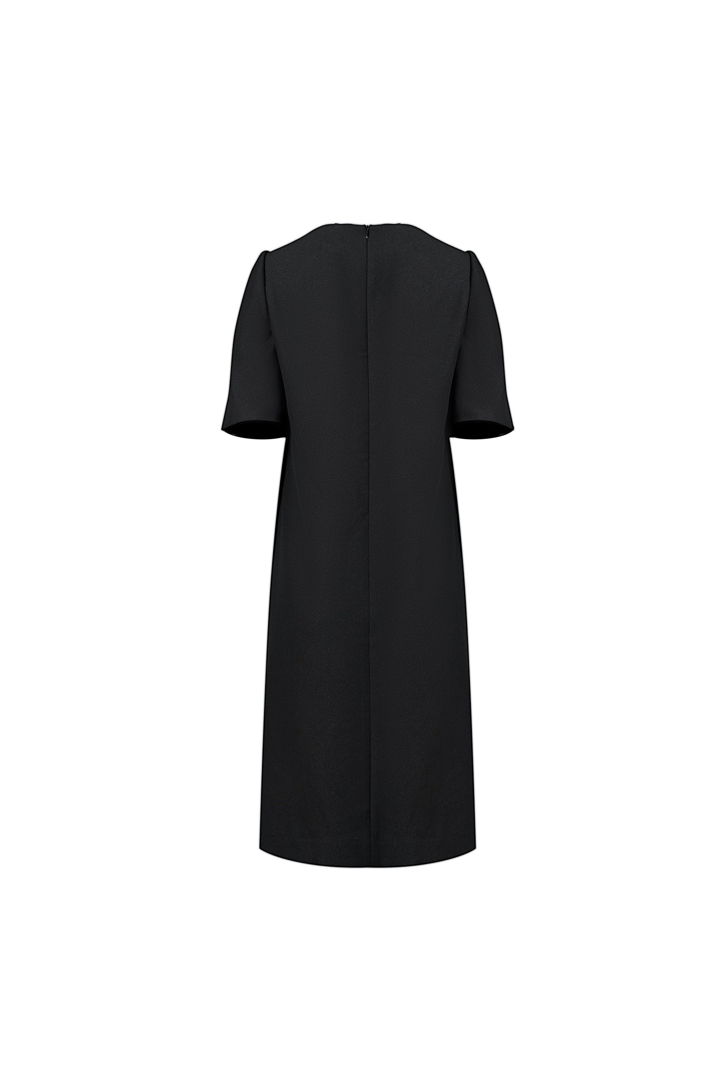 Le SoLeil Gabardine A-Line Dress with Embroidered Detail