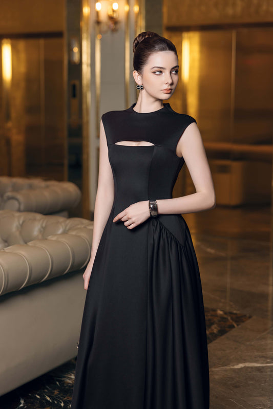 Black Cutout Evening Gown