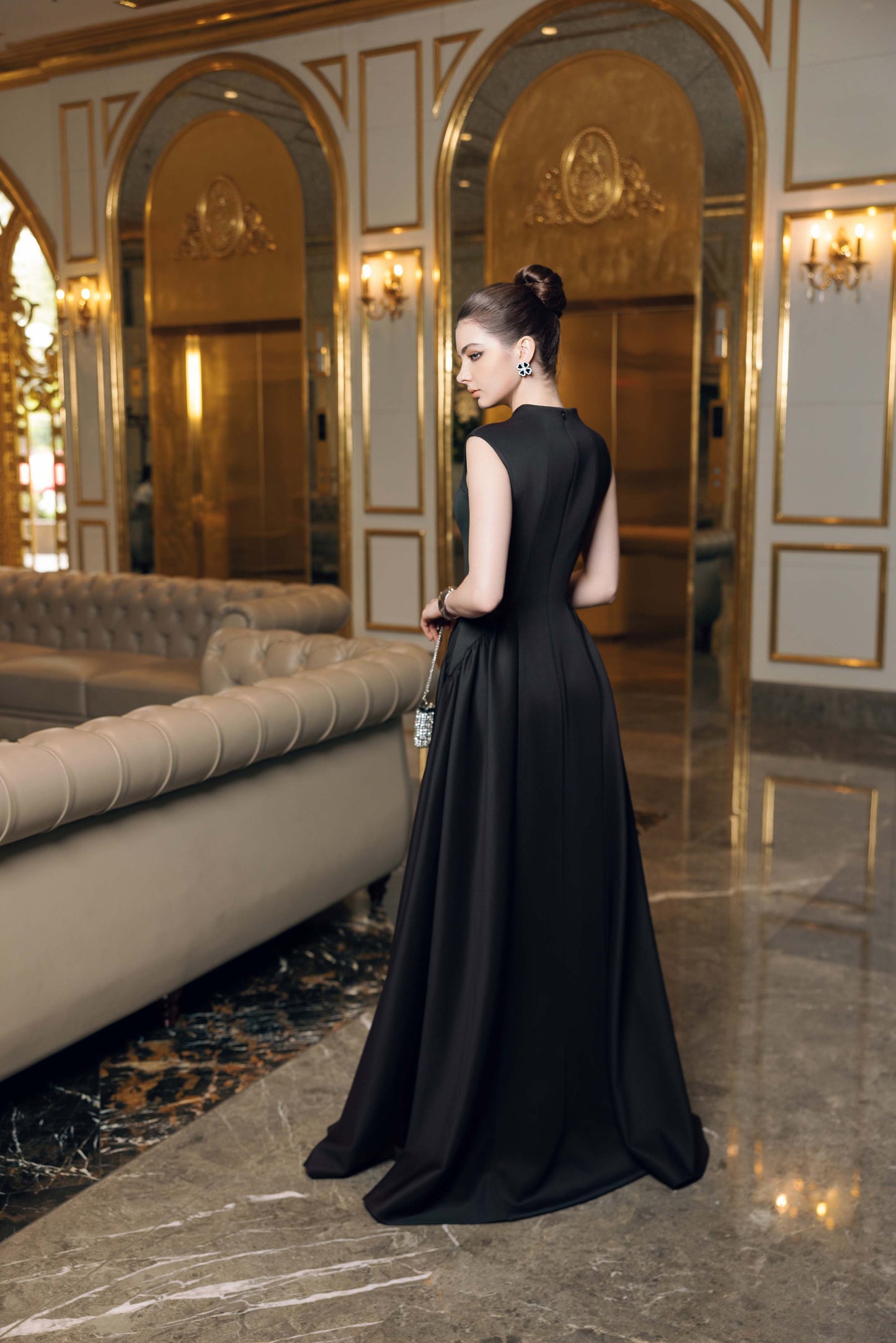 Black Cutout Evening Gown