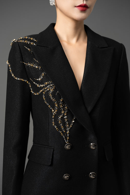 Gabardine Tailored Blazer and Skirt Set