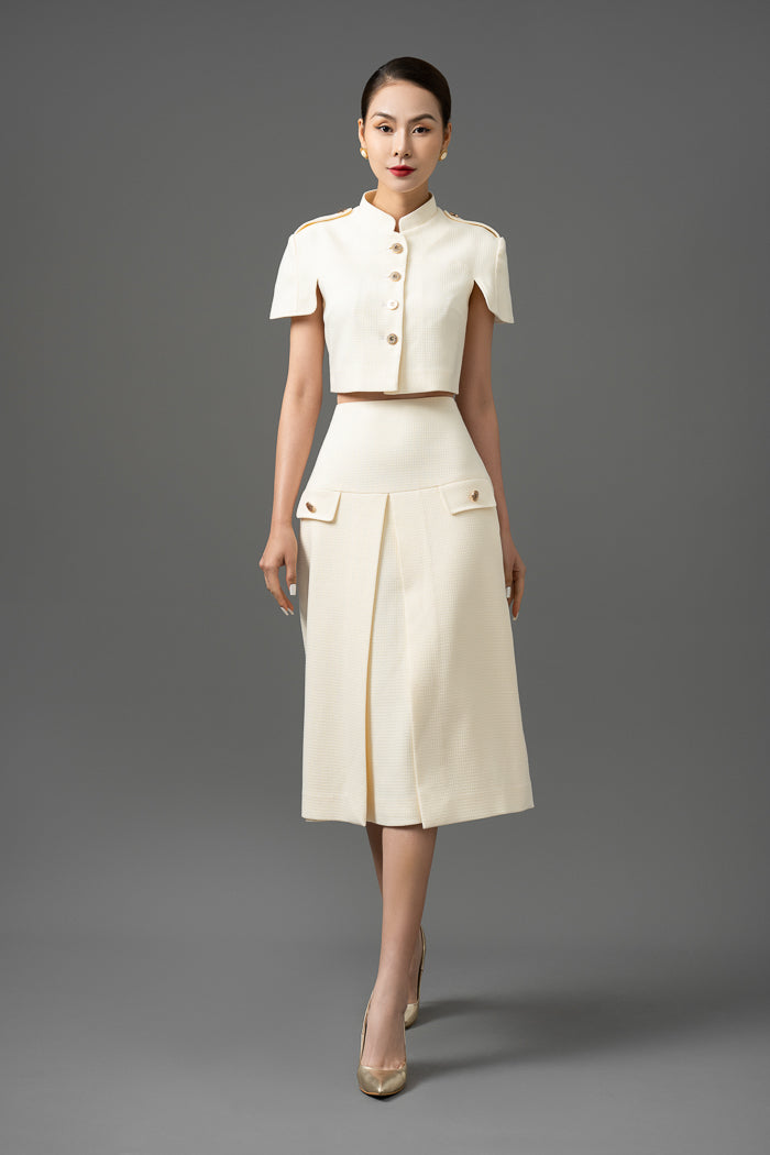 Tweed Cropped Jacket and Skirt Set