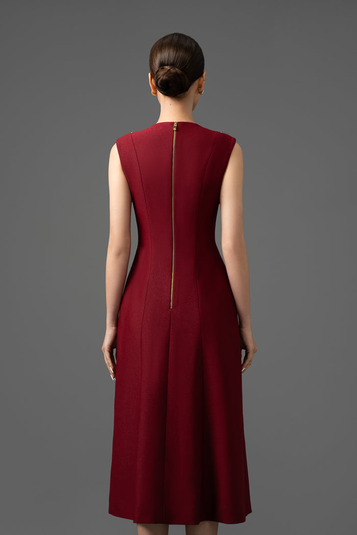 Metalic Yarn A-Line Midi Dress