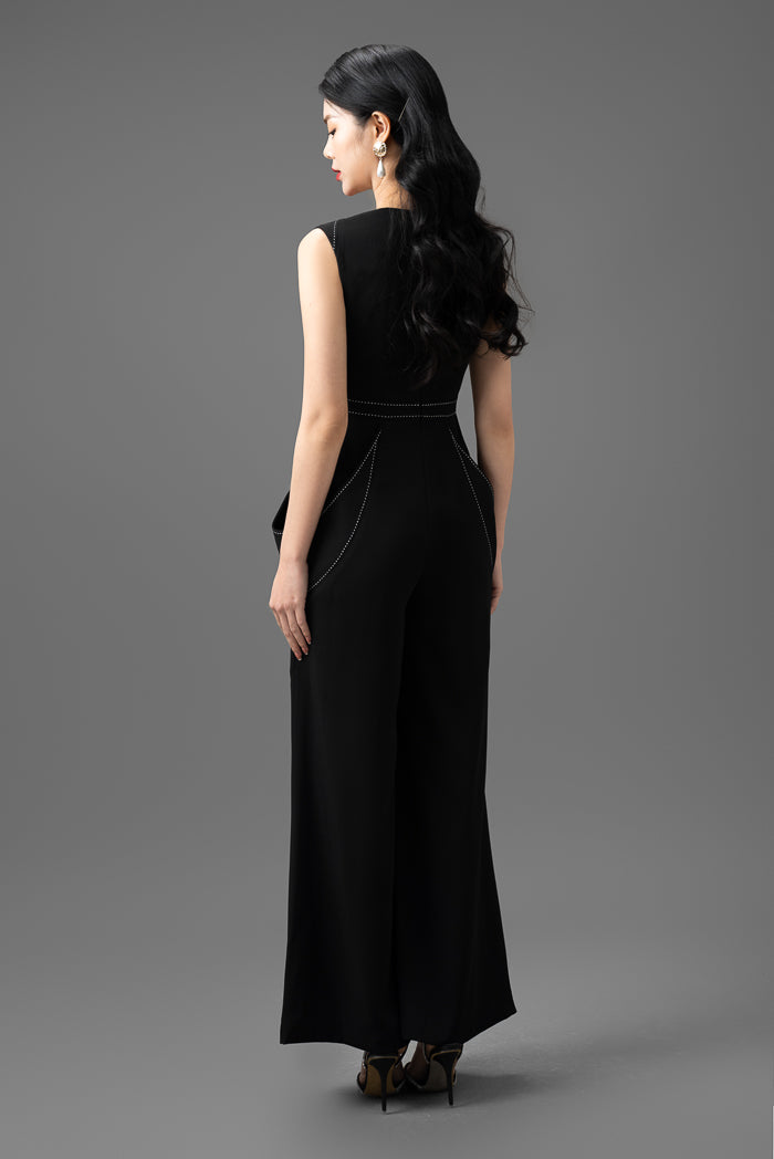 Cotton Drape Wide-Leg Jumpsuit