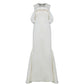 Off-Shoulder Embroidered White Evening Gown