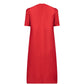 Scarlet Radiance Midi Dress with Crystal Burst Design