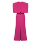 Magenta Evening Gown with Embellished Detachable Capelet
