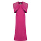 Magenta Evening Gown with Embellished Detachable Capelet