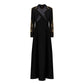 Modern Black Gown with Gold Embroidered Sleeves