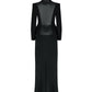 Black Embellished Peplum Jacket and Sequin Skirt Evening Gown