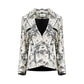 Luxury Brocade Blazer & Embellished Black Midi Skirt Set