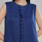 Sleeveless Navy Blue Drop-Waist Ruffle Mini Dress