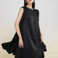 Black Sleeveless Embellished Cape Midi Dress with Beaded Details