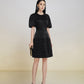 Classic Black Puff Sleeve A-Line Dress