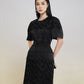 Classic Black Puff Sleeve A-Line Dress