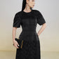 Classic Black Puff Sleeve A-Line Dress
