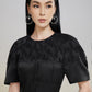 Classic Black Puff Sleeve A-Line Dress