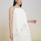 White Floral Embroidered A-Line Mini Dress