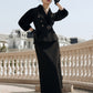 Black Suit Set with Peplum Jacket