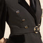 Black Suit Set with Peplum Jacket
