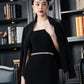 Black Midi Dress with Embellished Blazer
