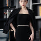 Black Midi Dress with Embellished Blazer