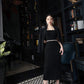 Black Midi Dress with Embellished Blazer
