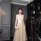 Beige Tulle Midi Dress