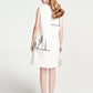 White Sleeveless Shift Dress with Black Botanical Embroidery