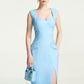 Light Blue Sleeveless Bodycon Dress with Side Slit - Elegant Party Wear