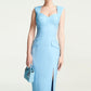 Light Blue Sleeveless Bodycon Dress with Side Slit - Elegant Party Wear