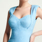 Light Blue Sleeveless Bodycon Dress with Side Slit - Elegant Party Wear