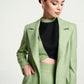 Light Green Long Coat and Pencil Skirt Set