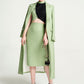 Light Green Long Coat and Pencil Skirt Set