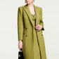 Green Double-Breasted Structured Overcoat