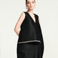 Black Asymmetrical Wrap Mini Dress with Crystal Trim