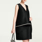 Black Asymmetrical Wrap Mini Dress with Crystal Trim