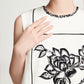 White A-Line Sleeveless Mini Dress with Floral Embroidery