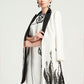 Floral Embroidered Shift Dress with Contrast Cape