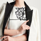 Floral Embroidered Shift Dress with Contrast Cape