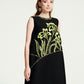 Black Floral Embroidered A-Line Sleeveless Dress