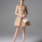 Sleeveless Textured A-Line Mini Dress in Gold