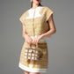 Two-Piece Tweed Mini Skirt Set with Gold Accents