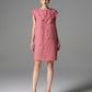 Blush Pink Sleeveless Shift Dress – 3D Floral Applique Design