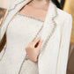 White Sequin Embellished Blazer and Dress Set for Women