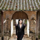 Satin Polyester Silk Coat and Wide-Leg Trousers Set