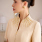 Tweed Midi Dress with Pleated Collar